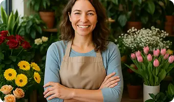 usmiechnieta _wlascicielka kwiaciarni